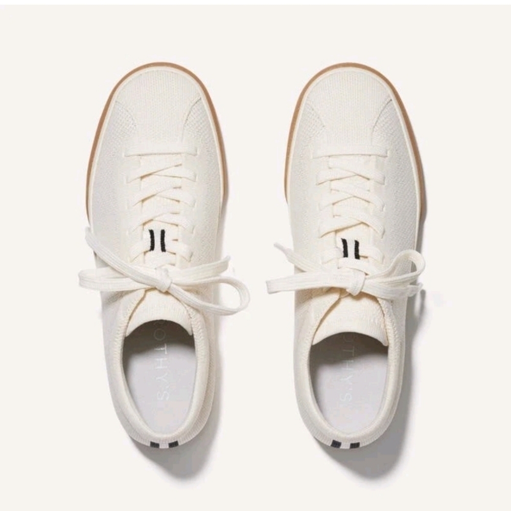 Rothy's The Lace Up Sneakers In Blonde Size 7.5